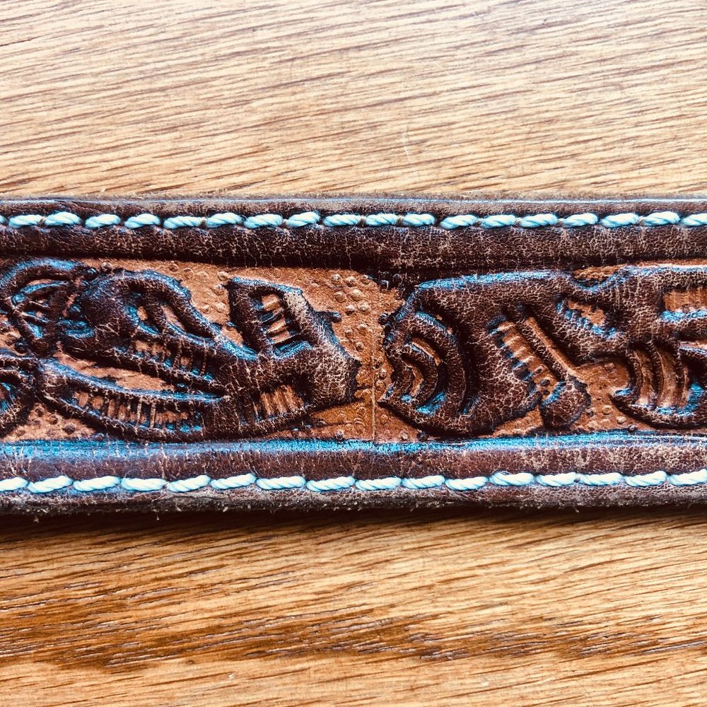 Embossed Guatemalan Leather Belt